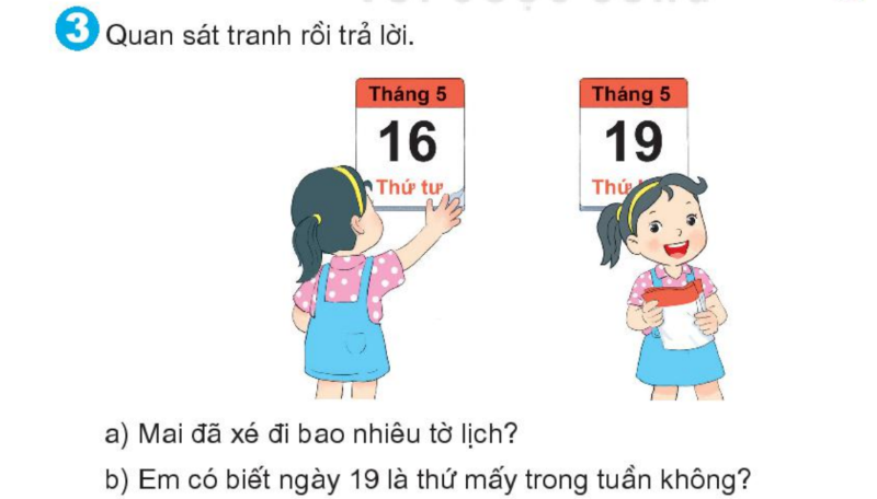 Bài số 3: Giải hoạt động câu 3 trang 81 SGK Toán 1 tập 2