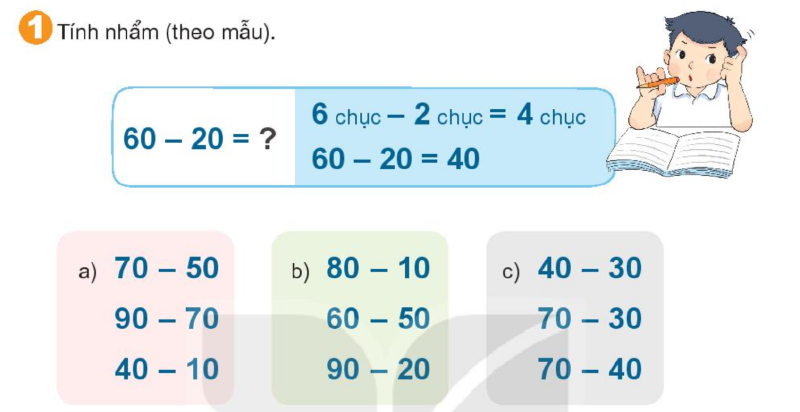 Bài số 5: Giải luyện tập câu 1 trang 60 SGK Toán 1 tập 2