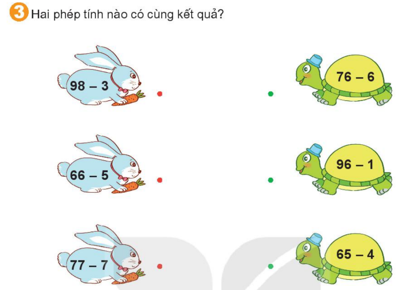 Bài số 7: Giải luyện tập câu 3 trang 55 SGK Toán 1 tập 2