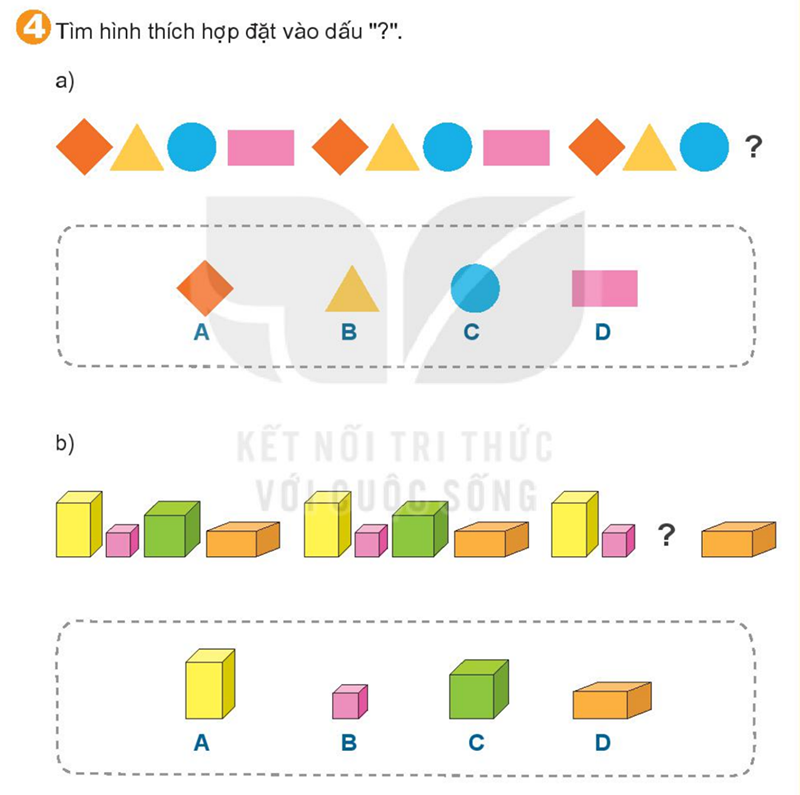 Bài số 4: Giải luyện tập câu 4 trang 101 SGK Toán 1 tập 2