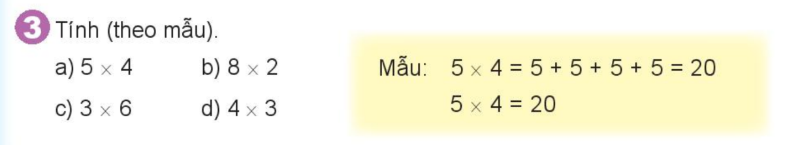 Bài số 5: Giải luyện tập câu 3 trang 6 SGK Toán 2 tập 2