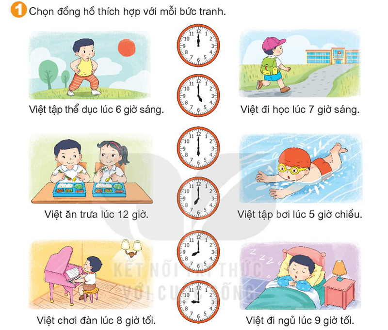 Bài số 5: Giải luyện tập câu 1 trang 102 SGK Toán 1 tập 2