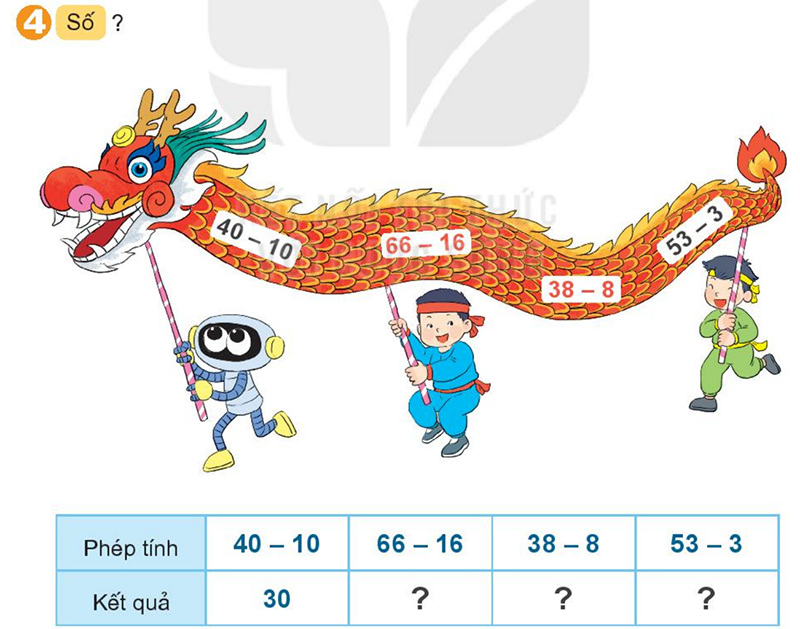 Bài số 8: Giải luyện tập câu 4 trang 97 SGK Toán 1 tập 2