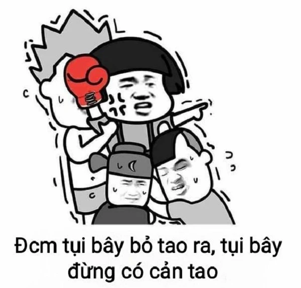 meme gấu trúc dcm tụi bây bỏ tao ra, tụi bây đằng có cản tao