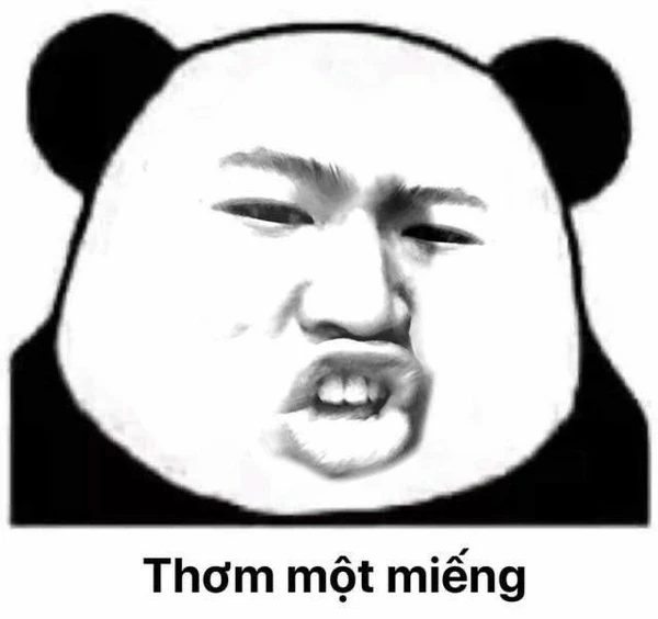 meme gấu trúc thơm một miếng